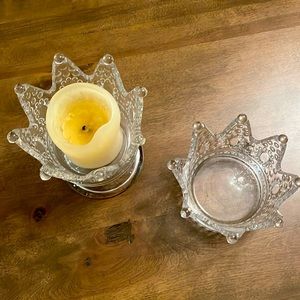 Crown shaped dish or candle holders. Sold as a pair. From Urban Barn